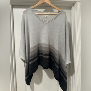 Sonoma Ombré Gray Poncho Sweater Women’s Size L/XL